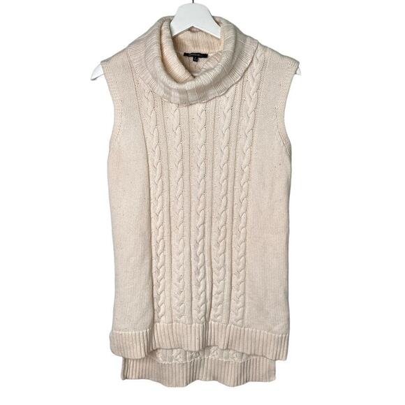 Lafayette 148 New York Cable-Knit Turtleneck Sweater Ivory Cream Women's Petite - Picture 1 of 8